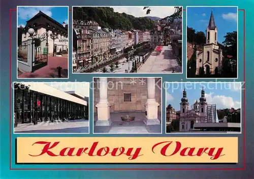 AK / Ansichtskarte Karlovy Vary Promenade Kirche Palast Kat. Karlovy Vary Karlsbad