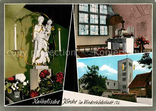 AK / Ansichtskarte Niederhoechstadt Taunus Kath Kirche Marienfigur Altar Kat. Eschborn