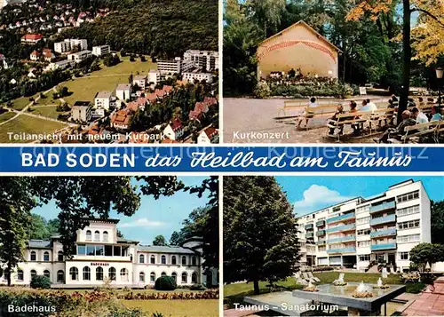 AK / Ansichtskarte Bad Soden Salmuenster Kurpark Kurkonzert Badehaus Taunus Sanatorium Kat. Bad Soden Salmuenster
