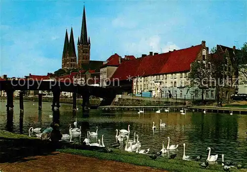 AK / Ansichtskarte Luebeck Malerwinkel mit St Petri und St Marien Kat. Luebeck