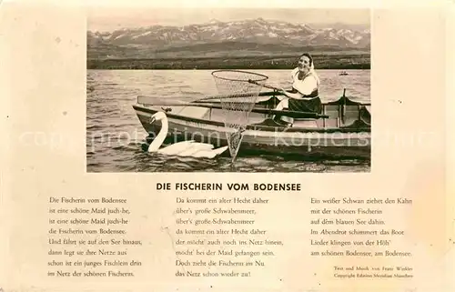 AK / Ansichtskarte Liederkarte Die Fischerin vom Bodensee  Kat. Musik