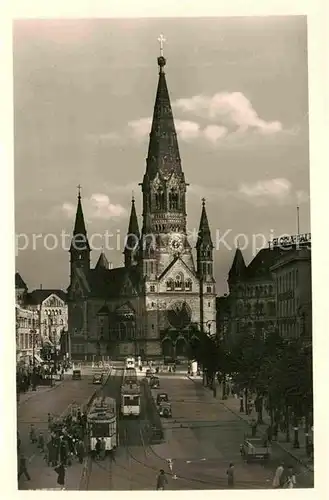 AK / Ansichtskarte Strassenbahn Berlin Kaiser Wilhelm Gedaechtniskirche  Kat. Strassenbahn