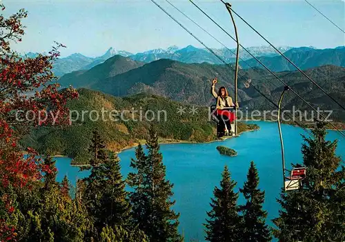 AK / Ansichtskarte Sessellift Herzogstand Walchensee Tiroler Berge  Kat. Bahnen