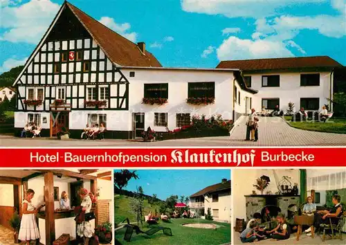 AK / Ansichtskarte Burbecke Sauerland Hotel Bauernhofpension Klausenhof Details Kat. Lennestadt