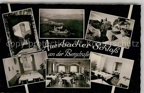 AK / Ansichtskarte Auerbach Bergstrasse Burgrestaurant Auerbacher Schloss Gastraeume Kat. Bensheim
