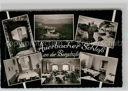 AK / Ansichtskarte Auerbach Bergstrasse Burgrestaurant Auerbacher Schloss Gastraeume Kat. Bensheim