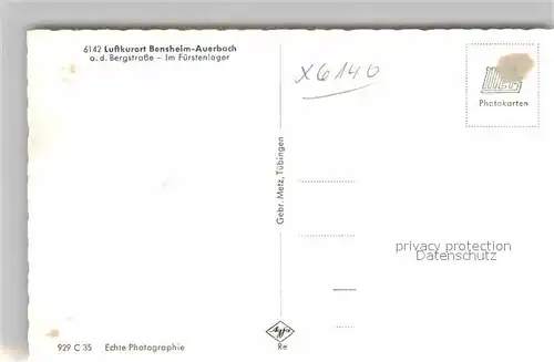 AK / Ansichtskarte Auerbach Bergstrasse Im Fuerstenlager Kat. Bensheim