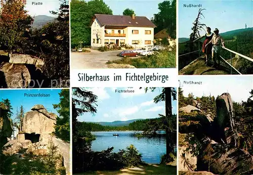 AK / Ansichtskarte Fichtelberg Bayreuth Gasthof Pension Silberhaus Felsen Fichtelsee Kat. Fichtelberg