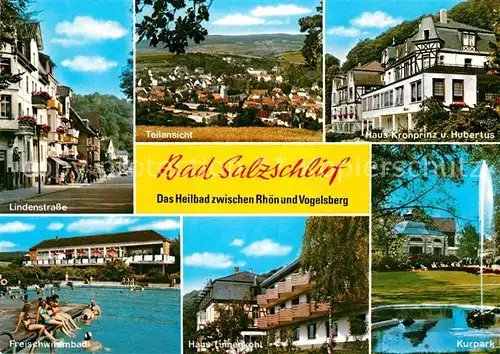 AK / Ansichtskarte Bad Salzschlirf Haus Kronprinz und Hubertus Lindenstrasse Freibad kurpark Kat. Bad Salzschlirf