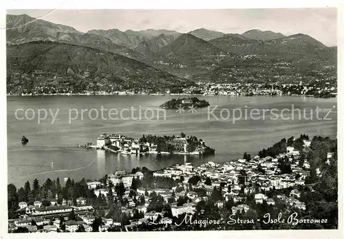 AK / Ansichtskarte Stresa Lago Maggiore Fliegeraufnahme Insel Borromee