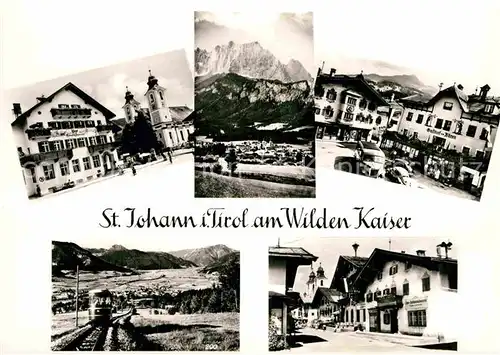 AK / Ansichtskarte St Johann Tirol Bergbahn Kirche Gasthaus Post und Baeren  Kat. St. Johann in Tirol