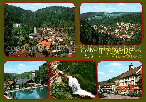 AK / Ansichtskarte Triberg Schwarzwald Teilansicht Wasserfall Weiher Kat. Triberg im Schwarzwald