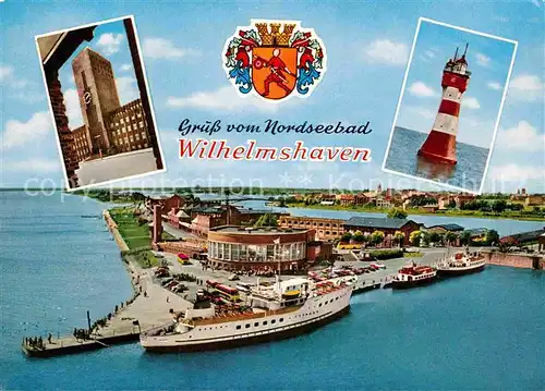 AK / Ansichtskarte Wilhelmshaven Rathaus Leuchtturm Roter Sand Baederflotte  Kat. Wilhelmshaven