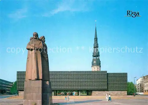 AK / Ansichtskarte Riga Lettland Statue Museum  Kat. Riga