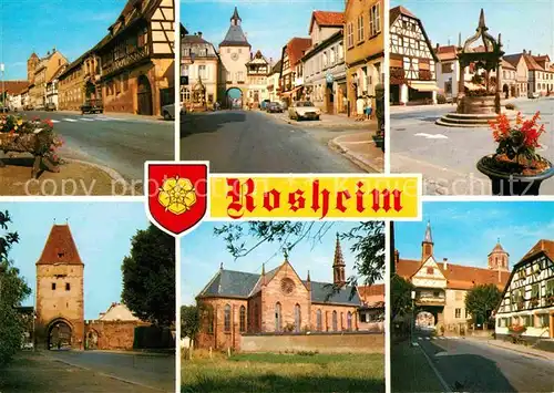 AK / Ansichtskarte Rosheim Elsass Lothringen Benediktinerkloster Tore der Stadt Brunnen  Kat. Rosheim