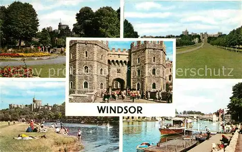 AK / Ansichtskarte London Windsor Castle Public Gardens Long Walk Henry VIII Gateway  Thames Eton Kat. City of London