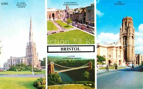 AK / Ansichtskarte Bristol UK St Mary Redcliff Church University Park Street Clifton Suspension Bridge Kat. Bristol City of