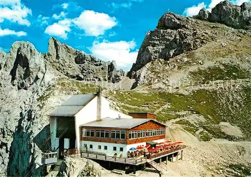 AK / Ansichtskarte Mittenwald Bayern Berggaststaette Bergstation der Karwendelbahn Karwendelgebirge Huber Karte Nr 8754 Kat. Mittenwald