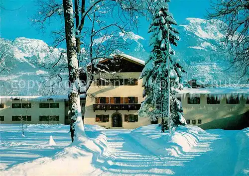 AK / Ansichtskarte Schoenau Berchtesgaden Eisenbahner Erholungsheim Haus Hubertus Winterpanorama Alpen Kat. Berchtesgaden