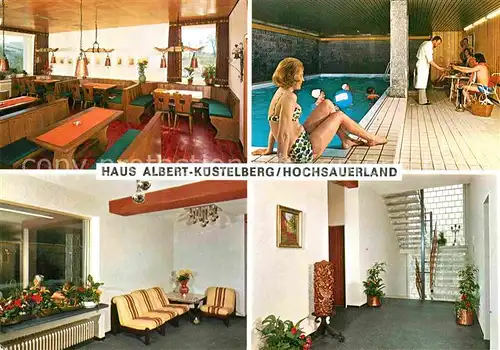 AK / Ansichtskarte Kuestelberg Hotel Haus Albert Hallenbad Kat. Medebach
