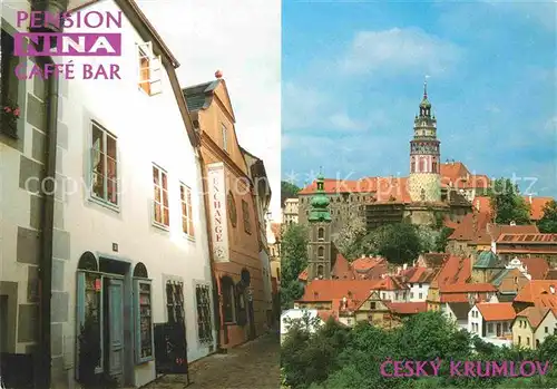 AK / Ansichtskarte Cesky Krumlov Pension Nina Caffe Bar Altstadt Kirche Kat. Krumau