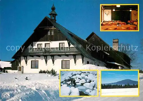AK / Ansichtskarte Kvilda Restaurant Pension Nationalpark Boehmerwald Winterlandschaft