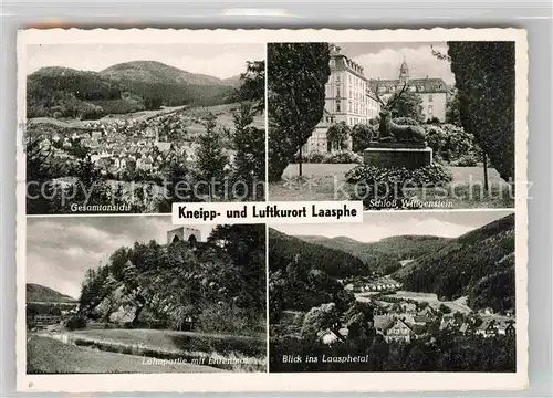AK / Ansichtskarte Laasphe Schloss Wittgenstein Laasphetal Ehrendenkmal Panorama Kat. Bad Laasphe