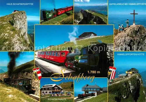 AK / Ansichtskarte St Wolfgang Salzkammergut Scharfberg Zahnradbahn Alpe Himmelspforten Huette Gipfelkreuz Station Kat. St. Wolfgang im Salzkammergut
