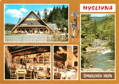 AK / Ansichtskarte Spindleruv Mlyn Spindlermuehle Stylova restaurace Myslivna u Divcich lavek Kat. Trutnov