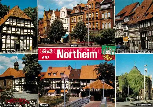 AK / Ansichtskarte Northeim St Spiritus Markt Breite Strasse Alte Wache Altstadt Brauereiturm Kat. Northeim