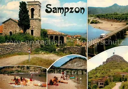 AK / Ansichtskarte Sampzon Village et Rocher de Sampzon Strand Bruecke Kat. Sampzon