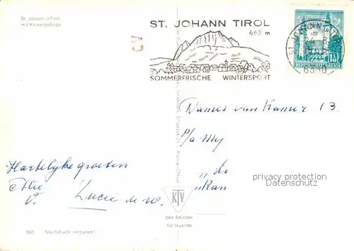 AK / Ansichtskarte St Johann Tirol mit Kaisergebirge Kat. St. Johann in Tirol