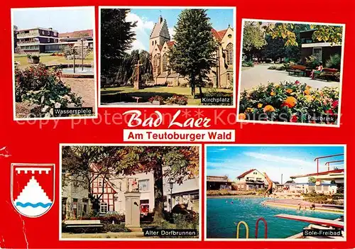 AK / Ansichtskarte Bad Laer Wasserspiele Kirchplatz Paulbrink Alter Dorfbrunen Sole Freibad Kat. Bad Laer