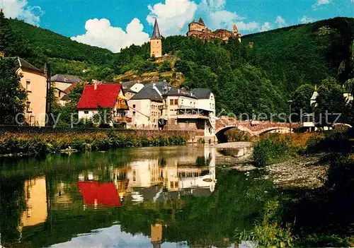 AK / Ansichtskarte Vianden Le Chateau Hockelstour et Pont de l Our