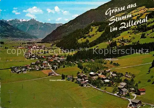 AK / Ansichtskarte Stumm Zillertal Fliegeraufnahme Arnbach Kat. Stumm