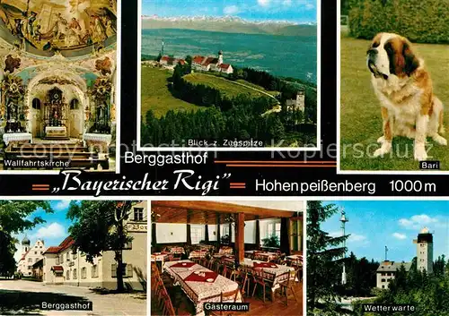AK / Ansichtskarte Hohenpeissenberg Terrassencafe Bayerischer Rigi Bari Wetter Warte Wallfahrtskirche Kat. Hohenpeissenberg