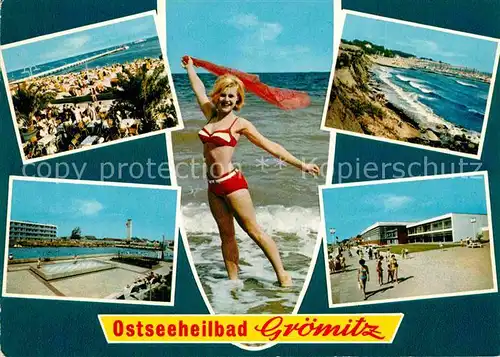 AK / Ansichtskarte Groemitz Ostseebad Schwimmbad Strand Bademode  Kat. Groemitz