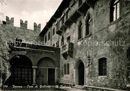 AK / Ansichtskarte Verona Veneto Casa di Giulietta Il Balcone Kat. Verona