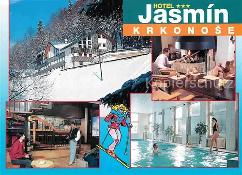 AK / Ansichtskarte Krkonose Hotel Jasmin Schwimmbad  Kat. Polen