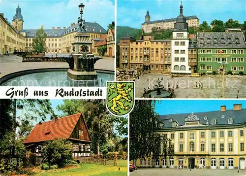 AK / Ansichtskarte Rudolstadt Schloss Heidecksburg Marktplatz Volkskundemuseum Thueringer Bauernhaeuser Kat. Rudolstadt