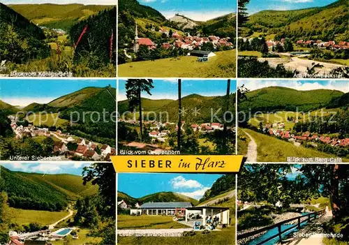 AK / Ansichtskarte Sieber Blick vom Koenigs Berg Freibad Berg Cafe Lese  und Wandelhalle Kat. Herzberg am Harz