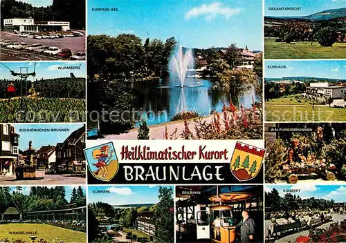 AK / Ansichtskarte Braunlage Kurpark See Wurmberg Wandelhalle Konzert Kurhaus  Kat. Braunlage Harz