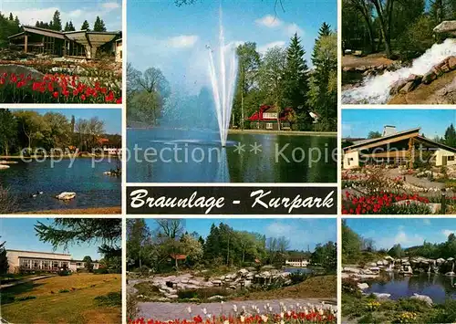 AK / Ansichtskarte Braunlage Kurpark Teich Fontaene Kurhaus Bodewasserfall  Kat. Braunlage Harz