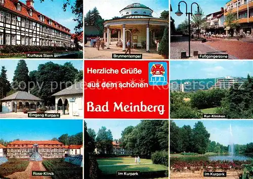AK / Ansichtskarte Bad Meinberg Kurhaus Stern Kurpark Rose Klinik Kurpark Fussgaengerzone  Kat. Horn Bad Meinberg