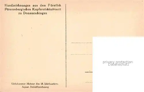 AK / Ansichtskarte Bleistiftzeichnung 18. Jahrhundert Kupferstichkabinett Donaueschingen