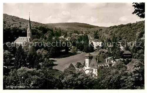 AK / Ansichtskarte Schlangenbad Taunus Panorama mit Kirche Kat. Schlangenbad