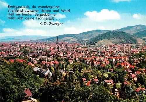 AK / Ansichtskarte Freiburg Breisgau Ortsansicht  Kat. Freiburg im Breisgau