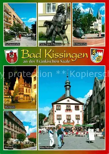 AK / Ansichtskarte Bad Kissingen Marktplatz Rathaus Erloeserkirche  Kat. Bad Kissingen