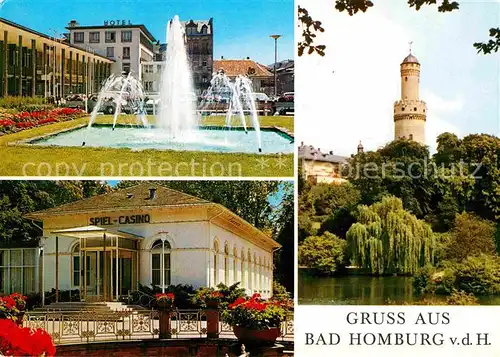 AK / Ansichtskarte Bad Homburg Spiel Casino Hotel Springbrunnen Turm  Kat. Bad Homburg v.d. Hoehe