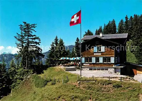 AK / Ansichtskarte Klewenalp Luzerner Berghaus Roetenport Schweizer Flagge